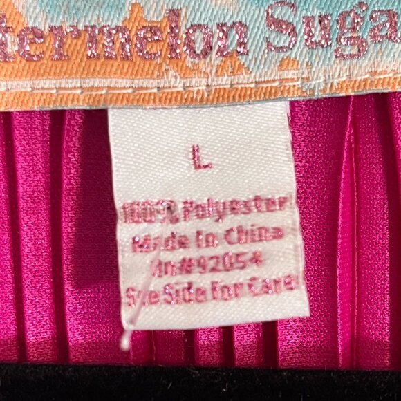 Retro Crinkle Feminne Peplum Top L Coquette Boho Y2K Chic Shiny Festive Holiday - Picture 7 of 11